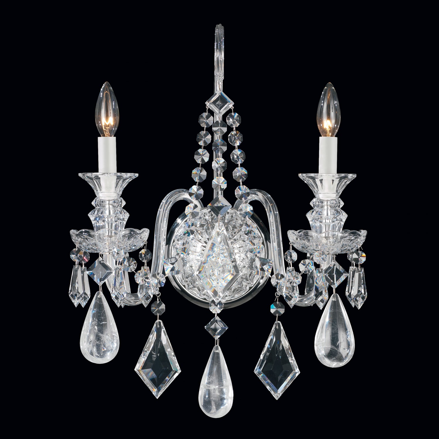 Schonbek - 5502CL - Two Light Wall Sconce - Hamilton Rock Crystal - Polished Silver