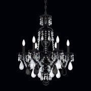 Schonbek - 5535BK - Six Light Chandelier - Hamilton Rock Crystal - Jet Black