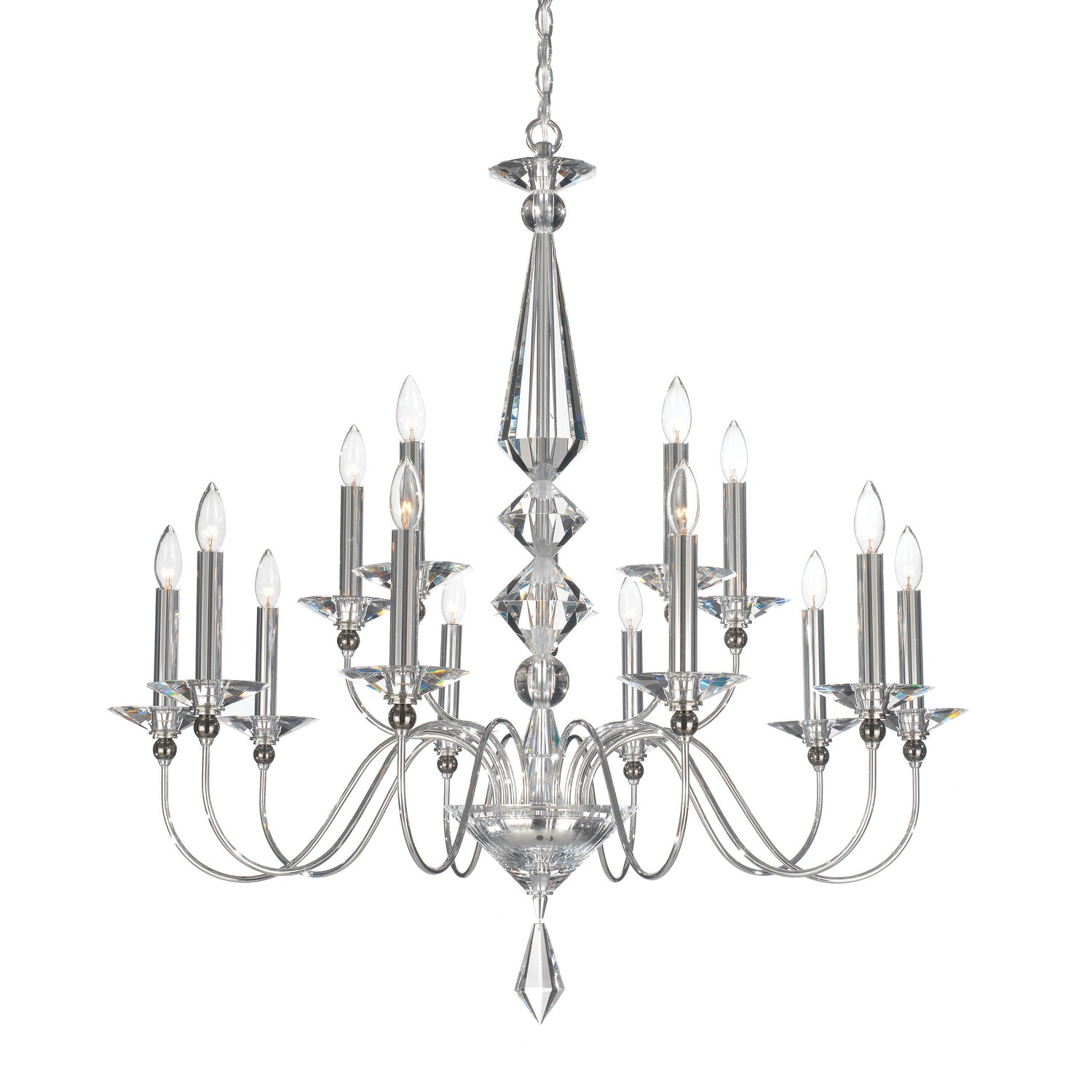 Schonbek - 9685-40CL - 15 Light Chandelier - Jasmine - Polished Silver