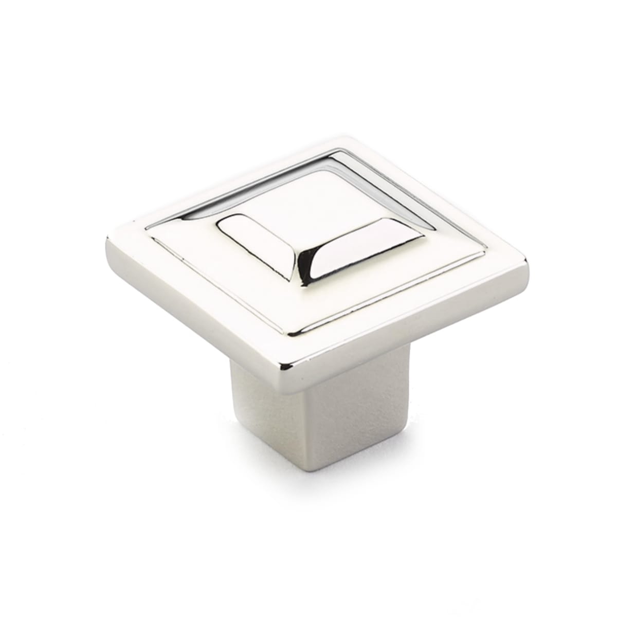 Schaub and Company - 530-PN - Menlo Park 1-1/4" Square Pyramid Luxury Cabinet Knob / Drawer Knob in Polished Nickel