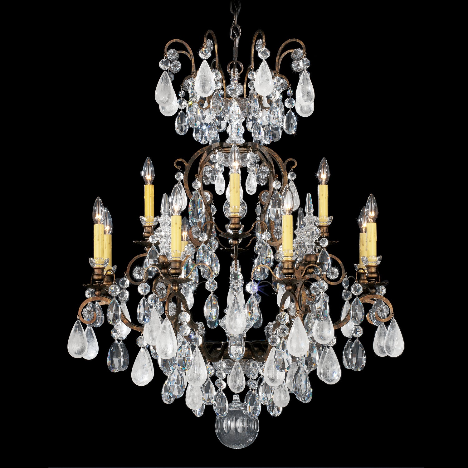 Schonbek - 3572-76CL - 13 Light Chandelier - Renaissance Rock Crystal - Heirloom Bronze