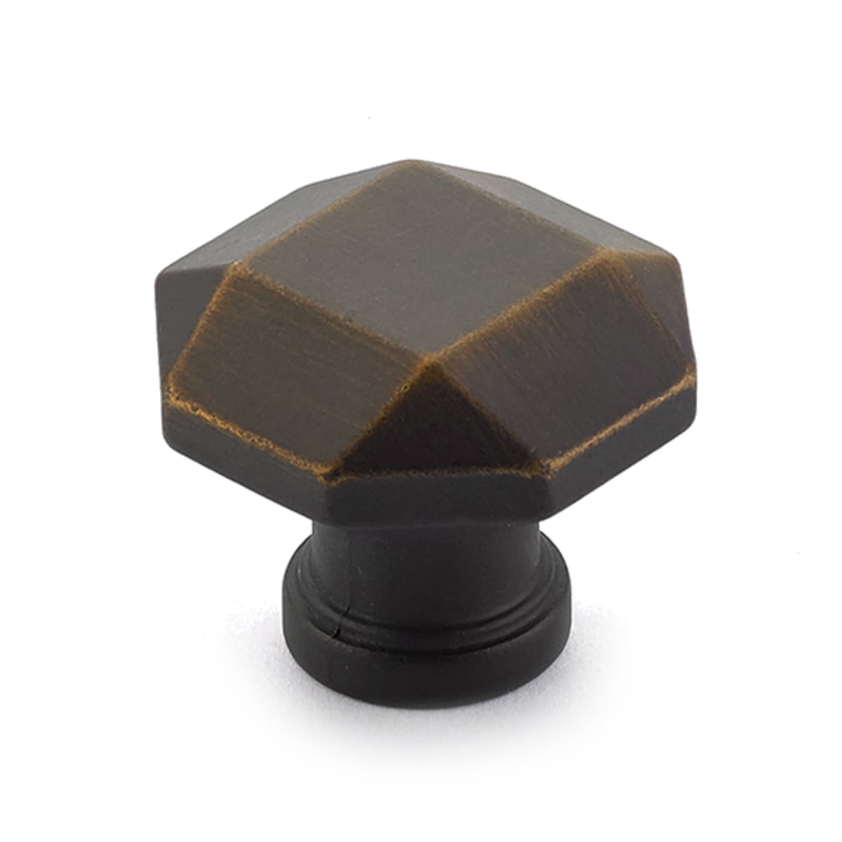 Schaub and Company - 531-ABZ - Menlo Park 1-1/4" Contemporary Faceted Small Luxury Geometric Cabinet Knob / Drawer Knob in Ancient Bronze