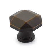 Schaub and Company - 531-ABZ - Menlo Park 1-1/4" Contemporary Faceted Small Luxury Geometric Cabinet Knob / Drawer Knob in Ancient Bronze