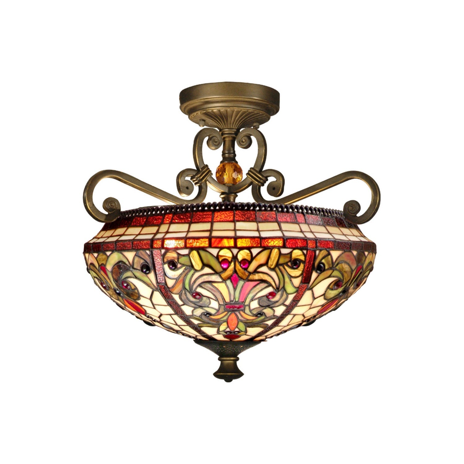 Dale Tiffany - TH13090 - Two Light Semi Flush Mount - Baroque - Antique Golden Bronze