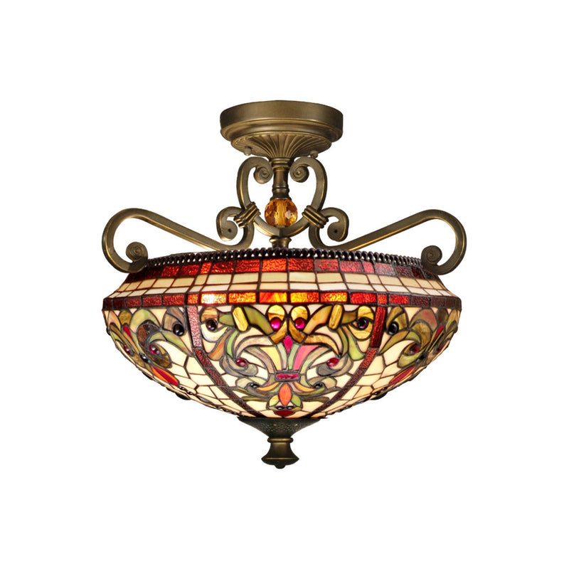 Dale Tiffany - TH13090 - Two Light Semi Flush Mount - Baroque - Antique Golden Bronze