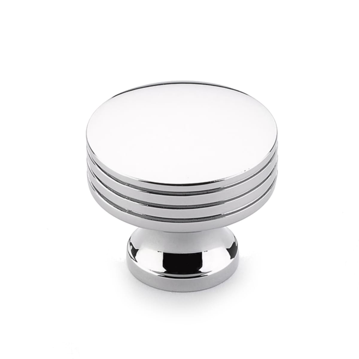Schaub and Company - 532-26 - Menlo Park 1-1/4" Contemporary Ridged Round Disc Luxury Cabinet Knob / Drawer Knob in Polished Chrome
