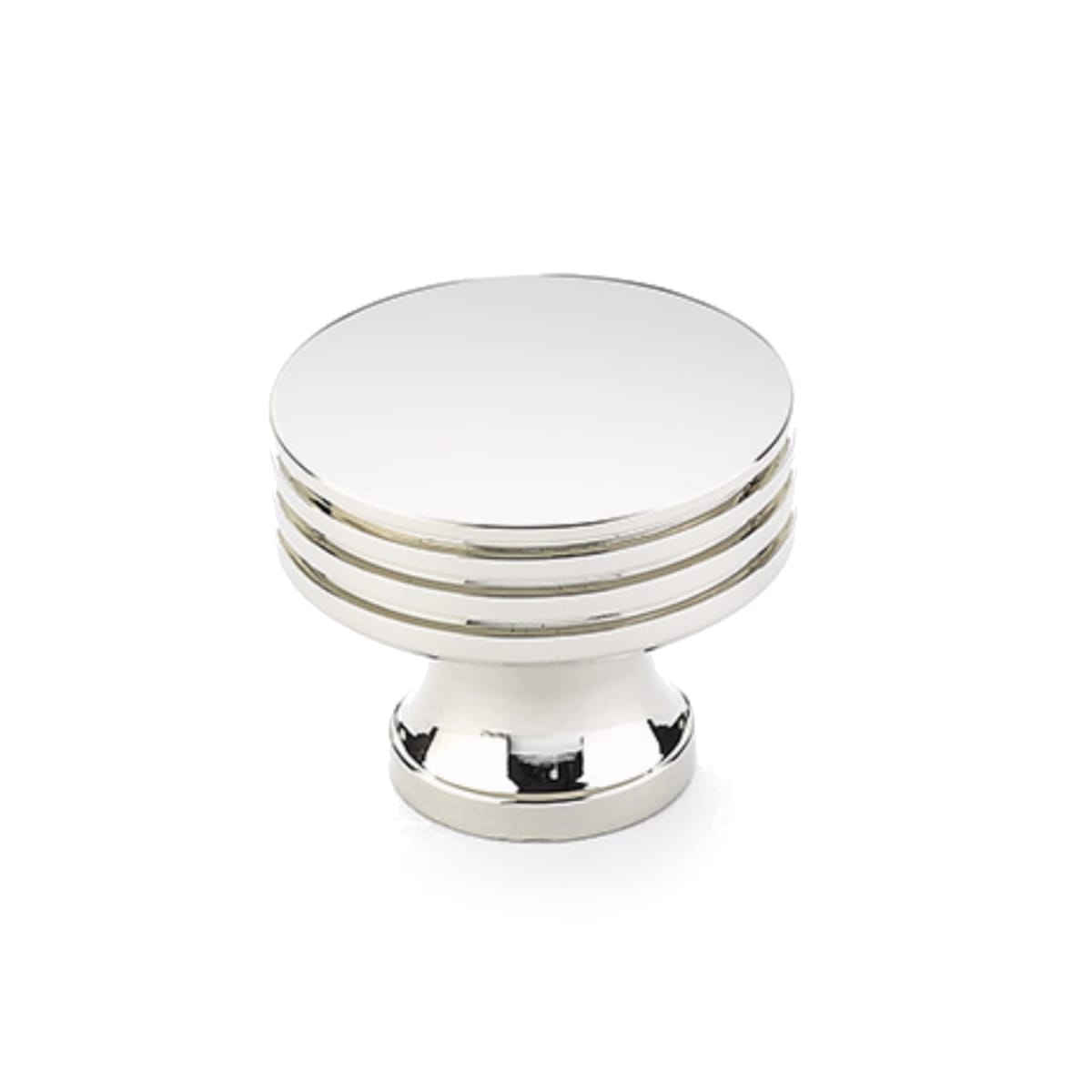 Menlo Park 1-1/4" Contemporary Ridged Round Disc Luxury Cabinet Knob / Drawer Knob