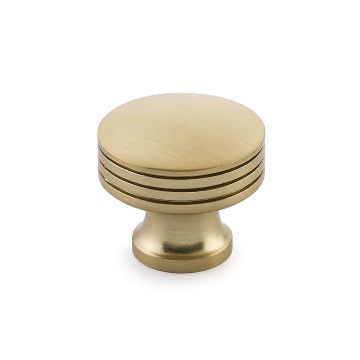 Menlo Park 1-1/4" Contemporary Ridged Round Disc Luxury Cabinet Knob / Drawer Knob