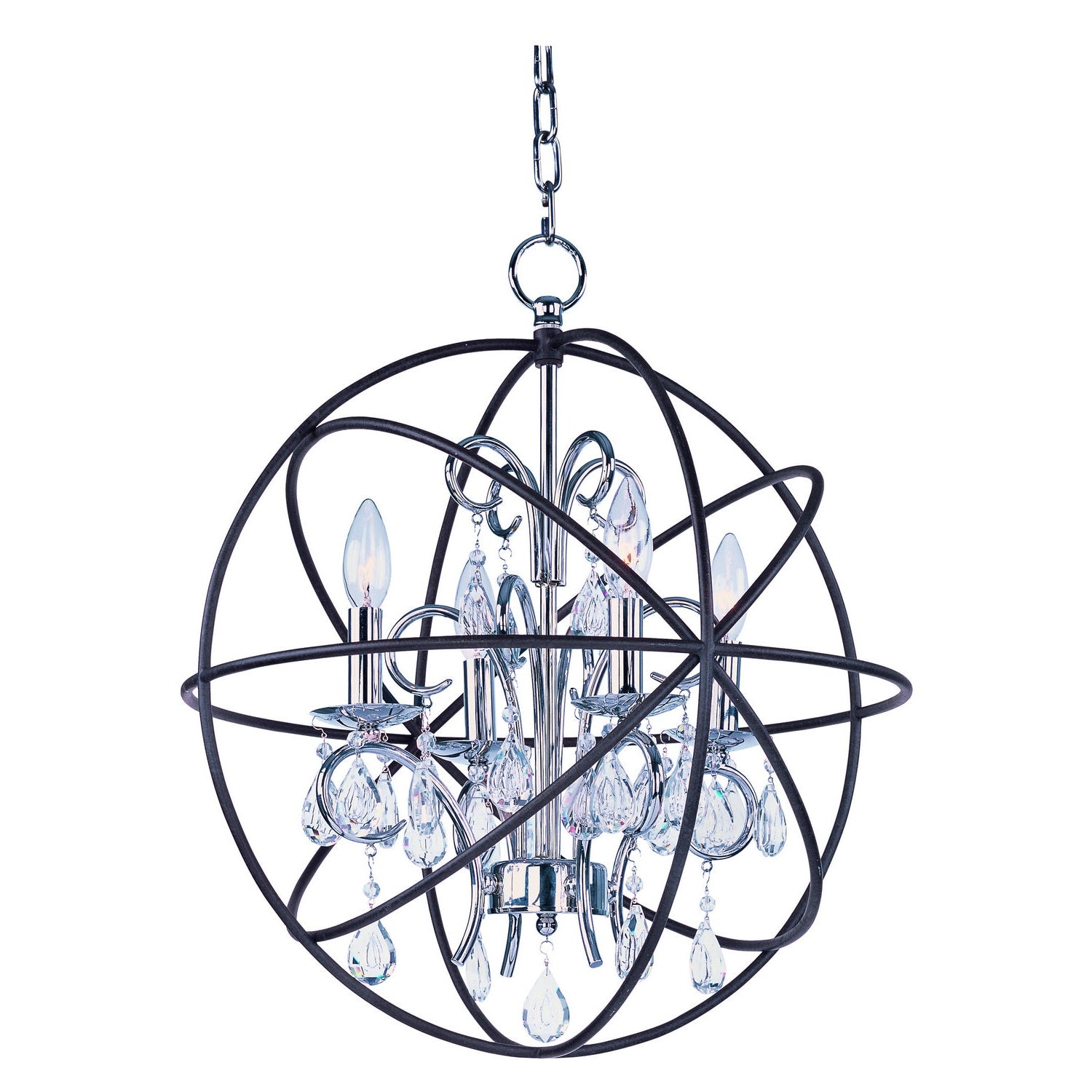 Maxim - 25142ARPN - Four Light Pendant - Orbit - Anthracite / Polished Nickel