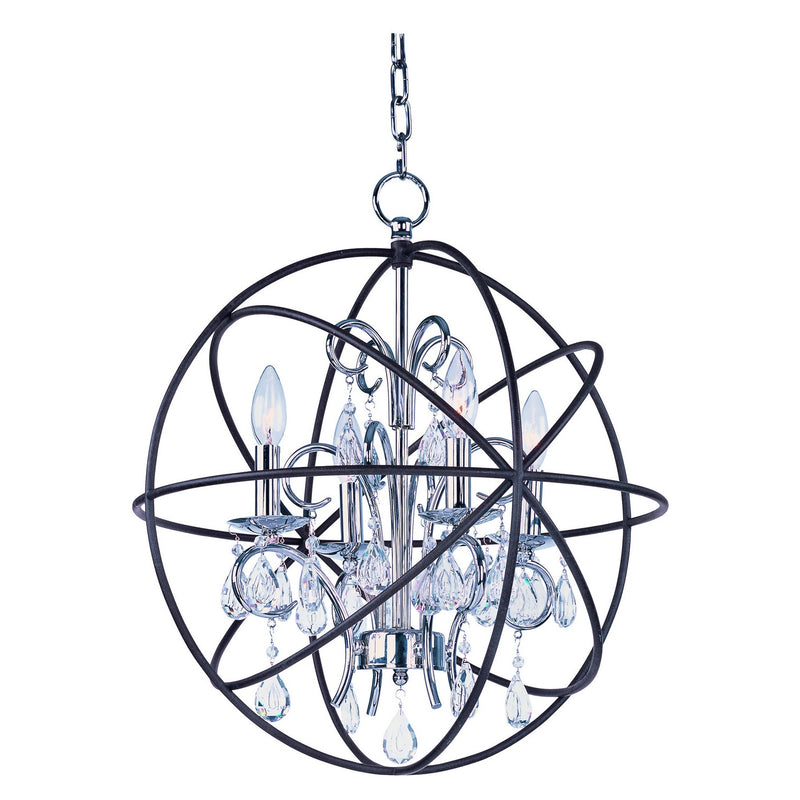 Maxim - 25142ARPN - Four Light Pendant - Orbit - Anthracite / Polished Nickel