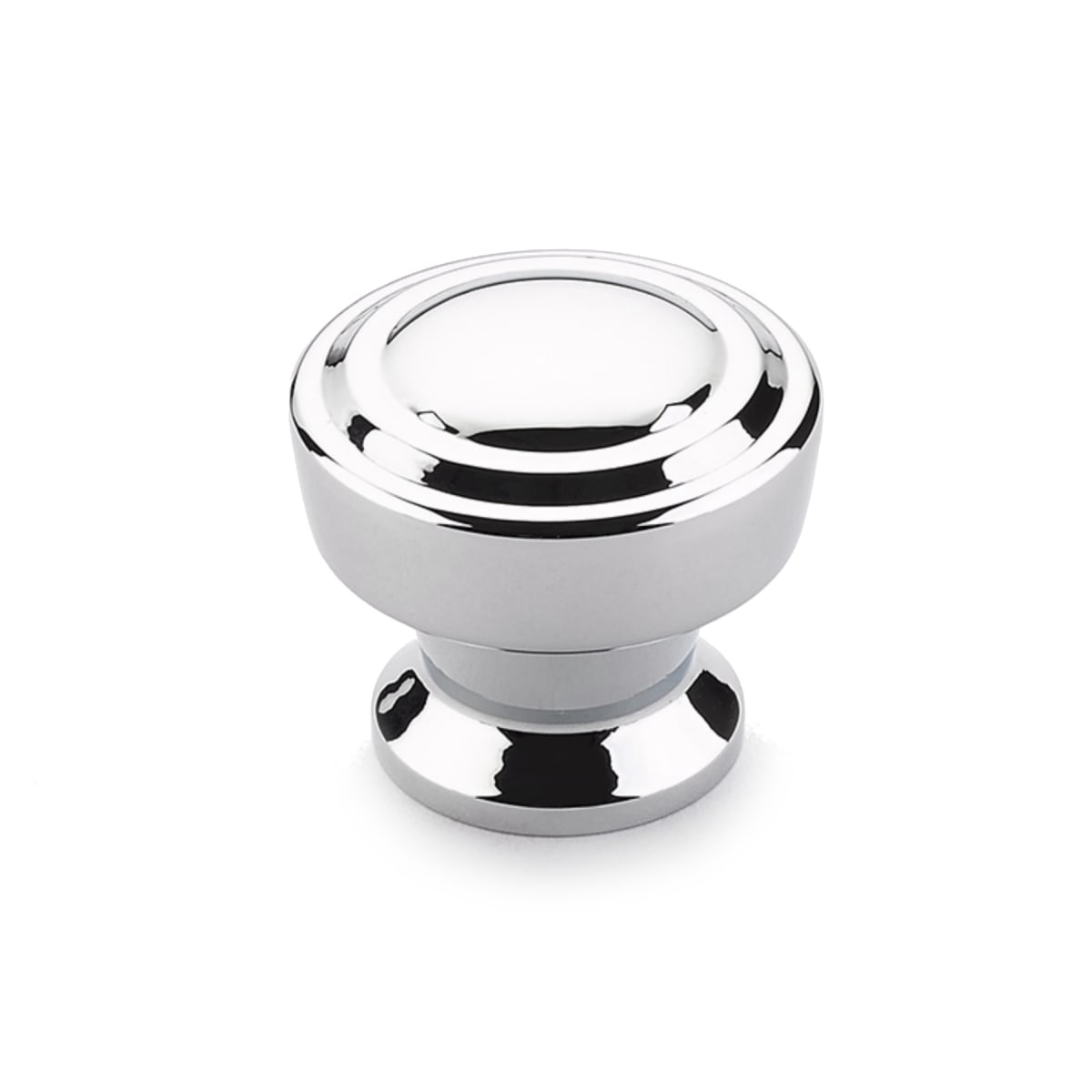 Schaub and Company - 533-26 - Menlo Park 1-1/4" Diameter Stepped Round Contemporary Luxury Cabinet Knob / Drawer Knob in Polished Chrome