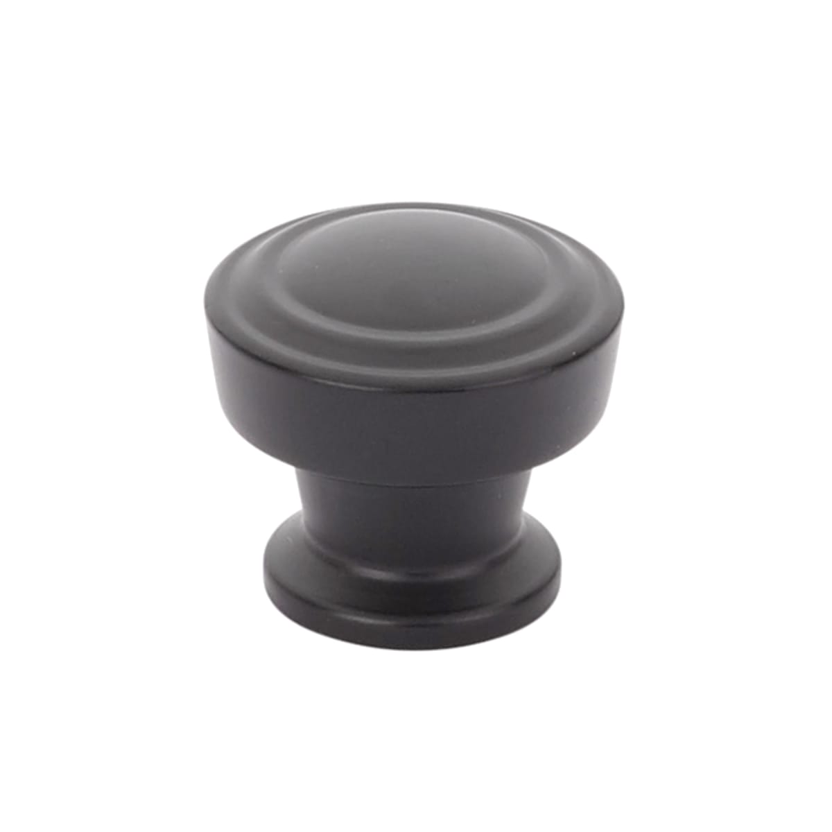 Schaub and Company - 533-MB - Menlo Park 1-1/4" Diameter Stepped Round Contemporary Luxury Cabinet Knob / Drawer Knob in Matte Black
