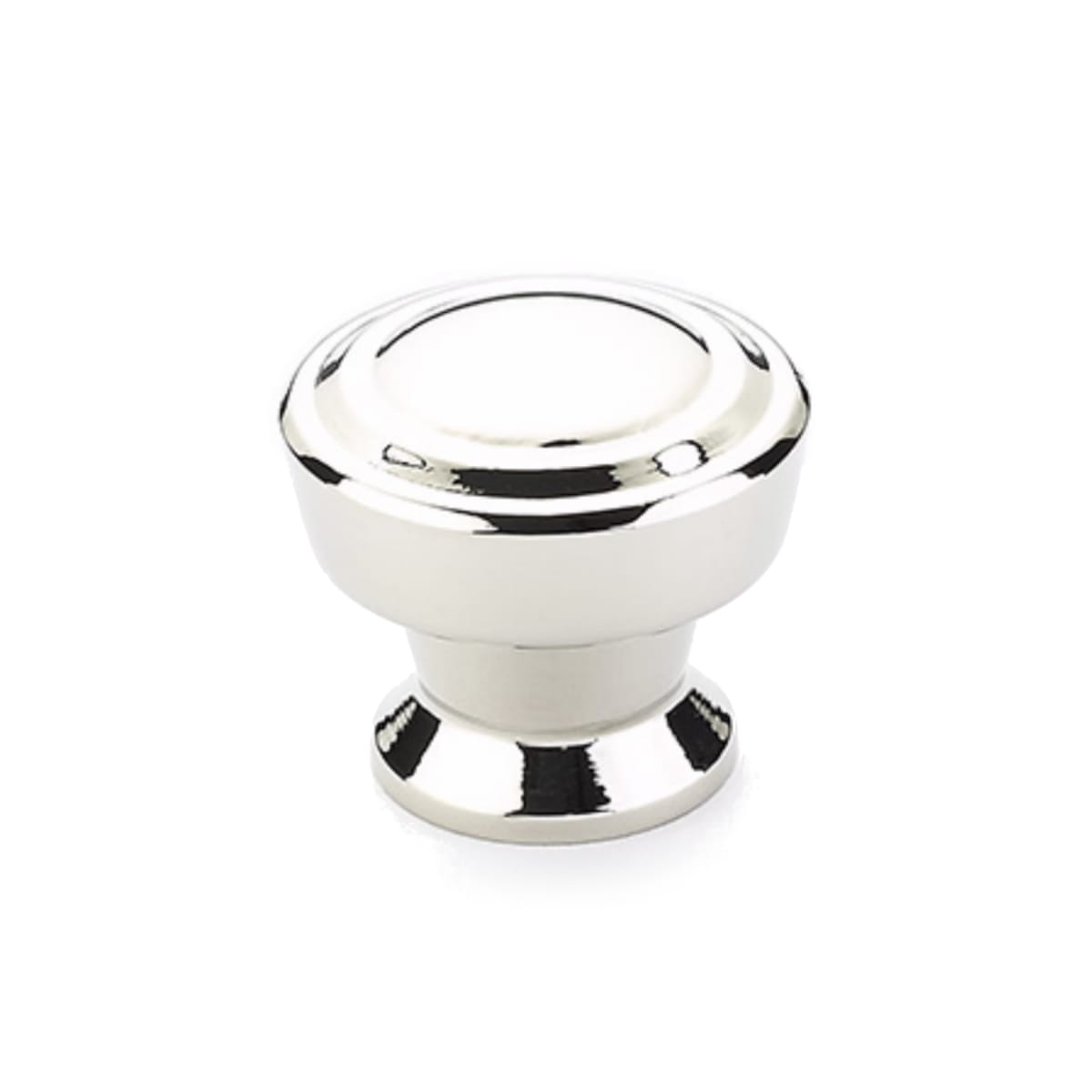 Schaub and Company - 533-PN - Menlo Park 1-1/4" Diameter Stepped Round Contemporary Luxury Cabinet Knob / Drawer Knob in Polished Nickel
