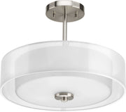 Progress Lighting - P3694-09 - Three Light Semi-Flush Convertible - Invite - Brushed Nickel