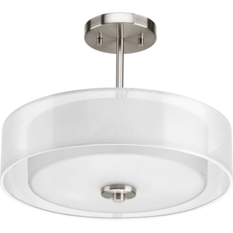 Progress Lighting - P3694-09 - Three Light Semi-Flush Convertible - Invite - Brushed Nickel