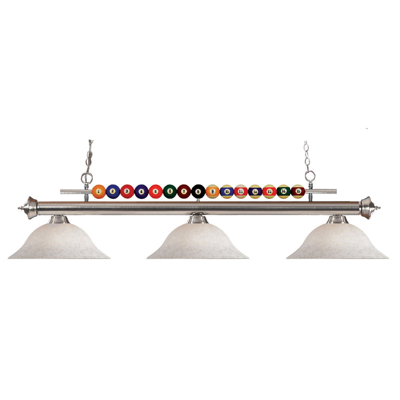 Z-Lite - 170BN-WM16 - Three Light Billiard - Shark - Brushed Nickel