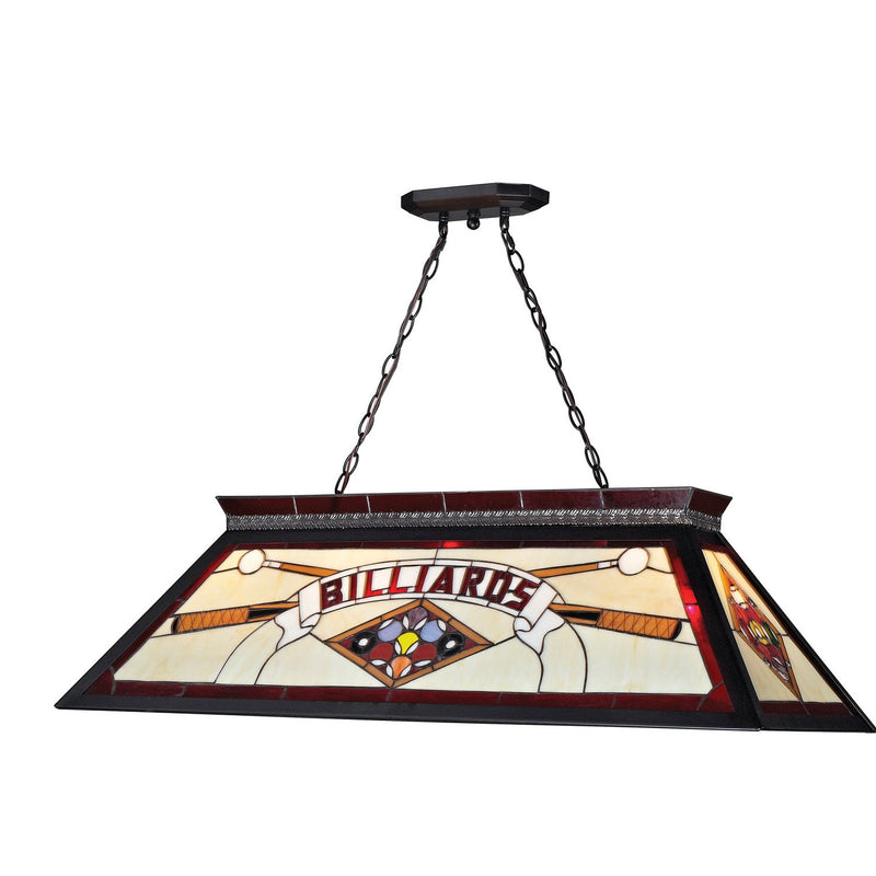 Z-Lite - KD27RED - Four Light Billiard - Tiffany Billiard - Matte Black