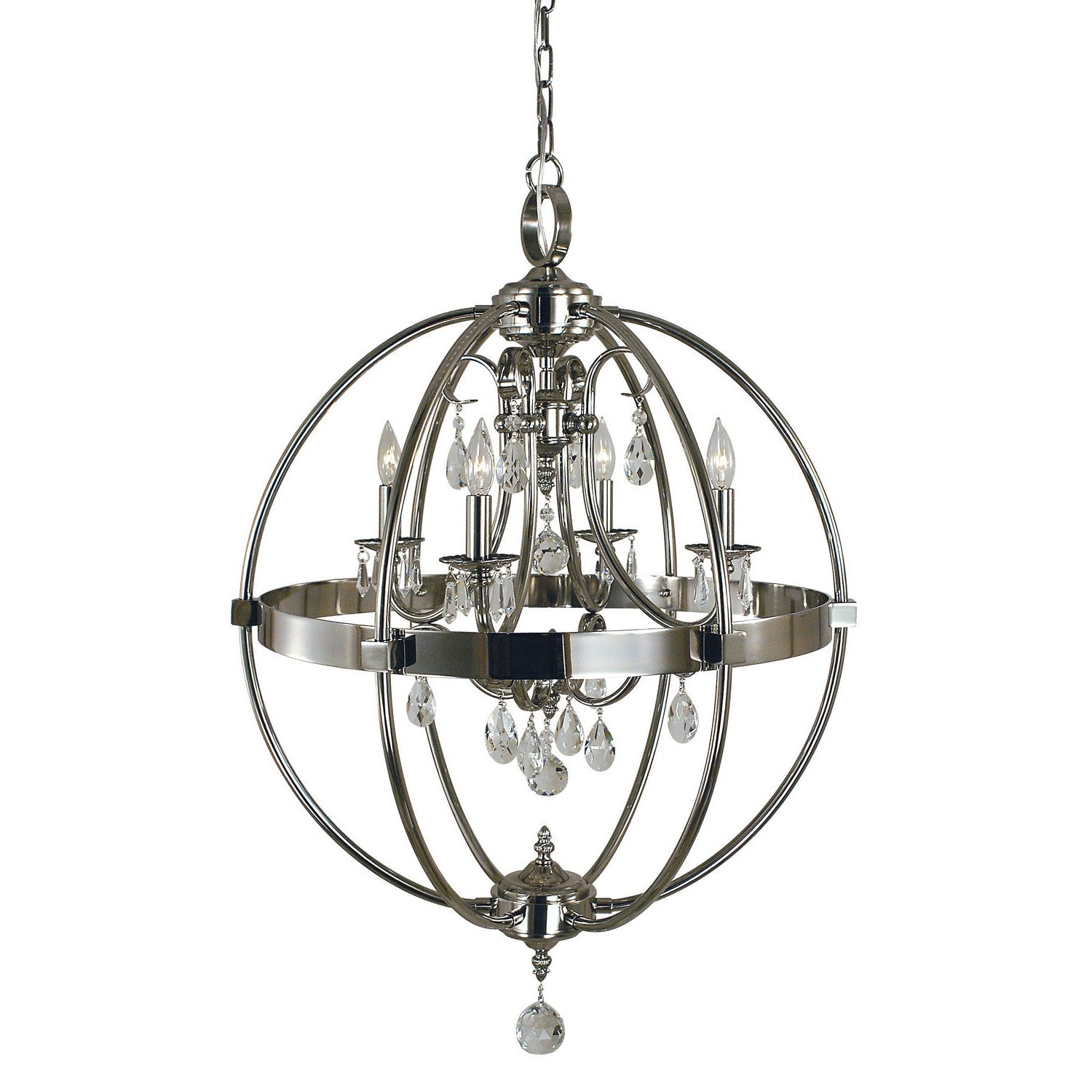 Framburg - 1064 BN - Four Light Chandelier - Compass - Brushed Nickel