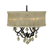 Framburg - 1234 MB/SC - Four Light Chandelier - Liebestraum - Mahogany Bronze w/Sheer Cream Shade