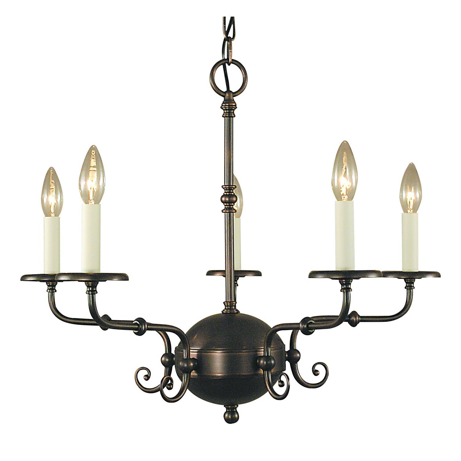 Framburg - 2375 SBR - Five Light Chandelier - Jamestown - Siena Bronze