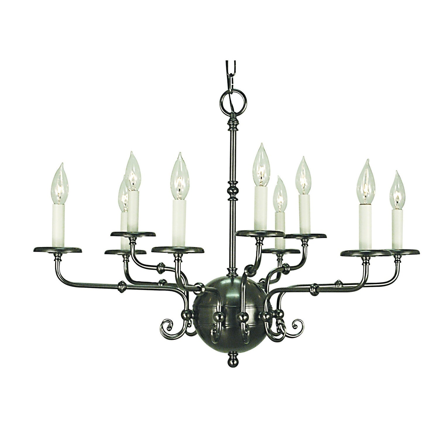 Framburg - 2379 AS - Nine Light Chandelier - Jamestown - Antique Silver