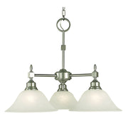 Framburg - 2439 BN/WH - Three Light Chandelier - Taylor - Brushed Nickel w/White Marble Glass Shade