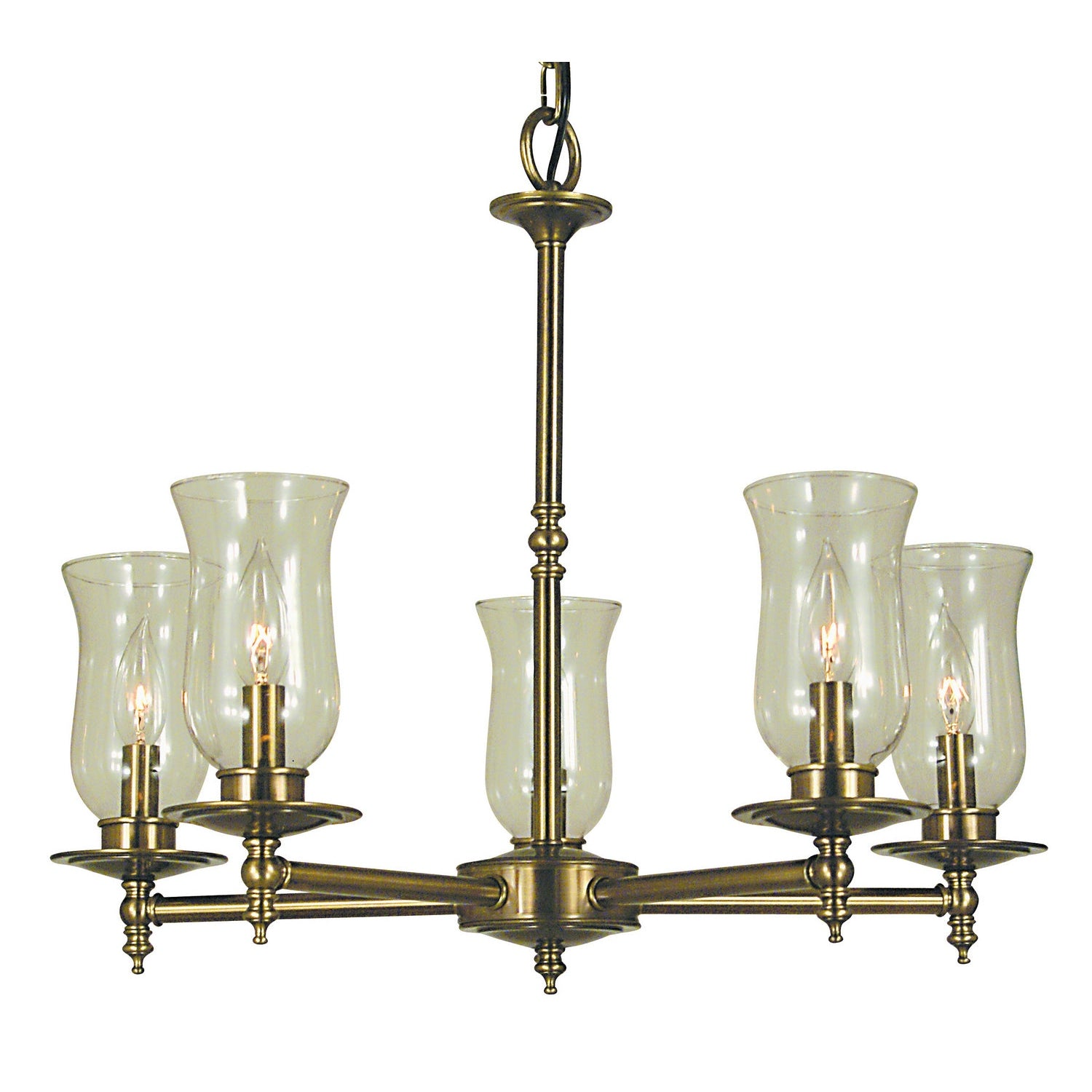 Framburg - 2505 AB - Five Light Chandelier - Sheraton - Antique Brass