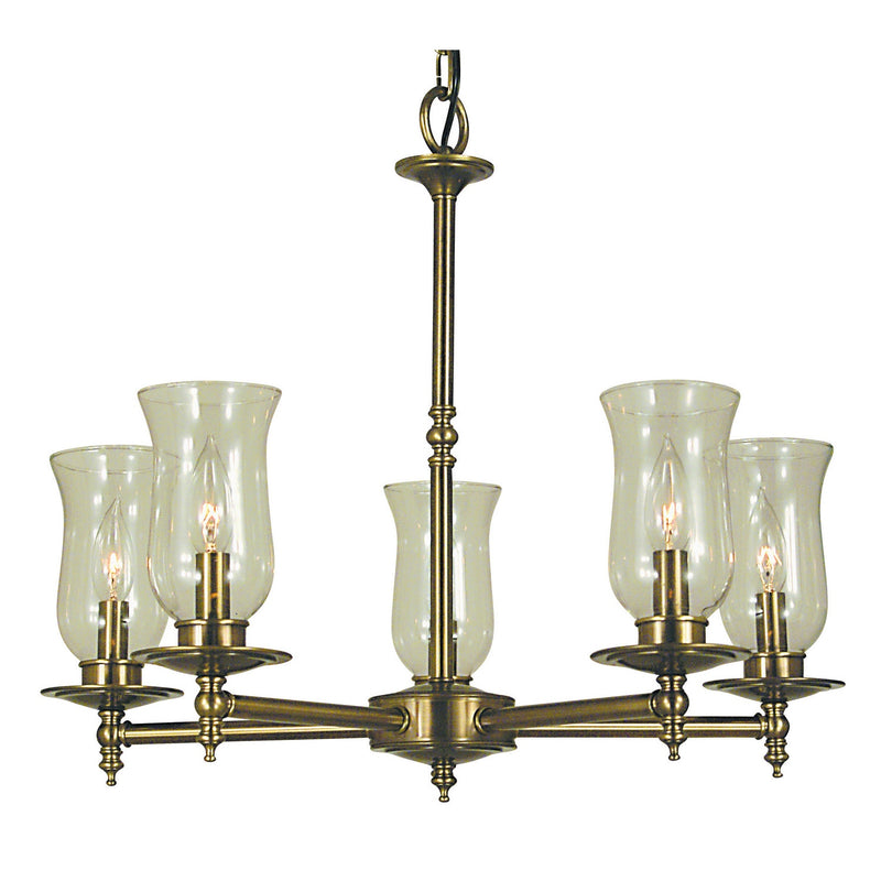 Framburg - 2505 AB - Five Light Chandelier - Sheraton - Antique Brass
