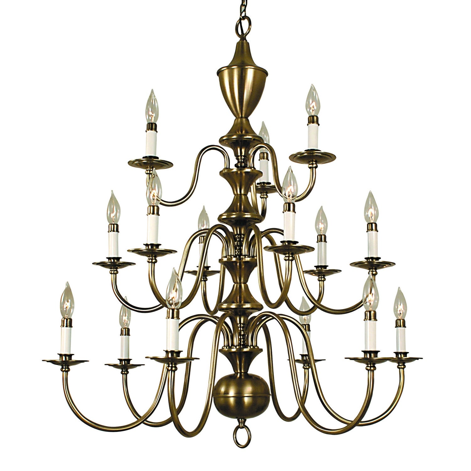 Framburg - 2527 AB - 15 Light Foyer Chandelier - Jamestown - Antique Brass