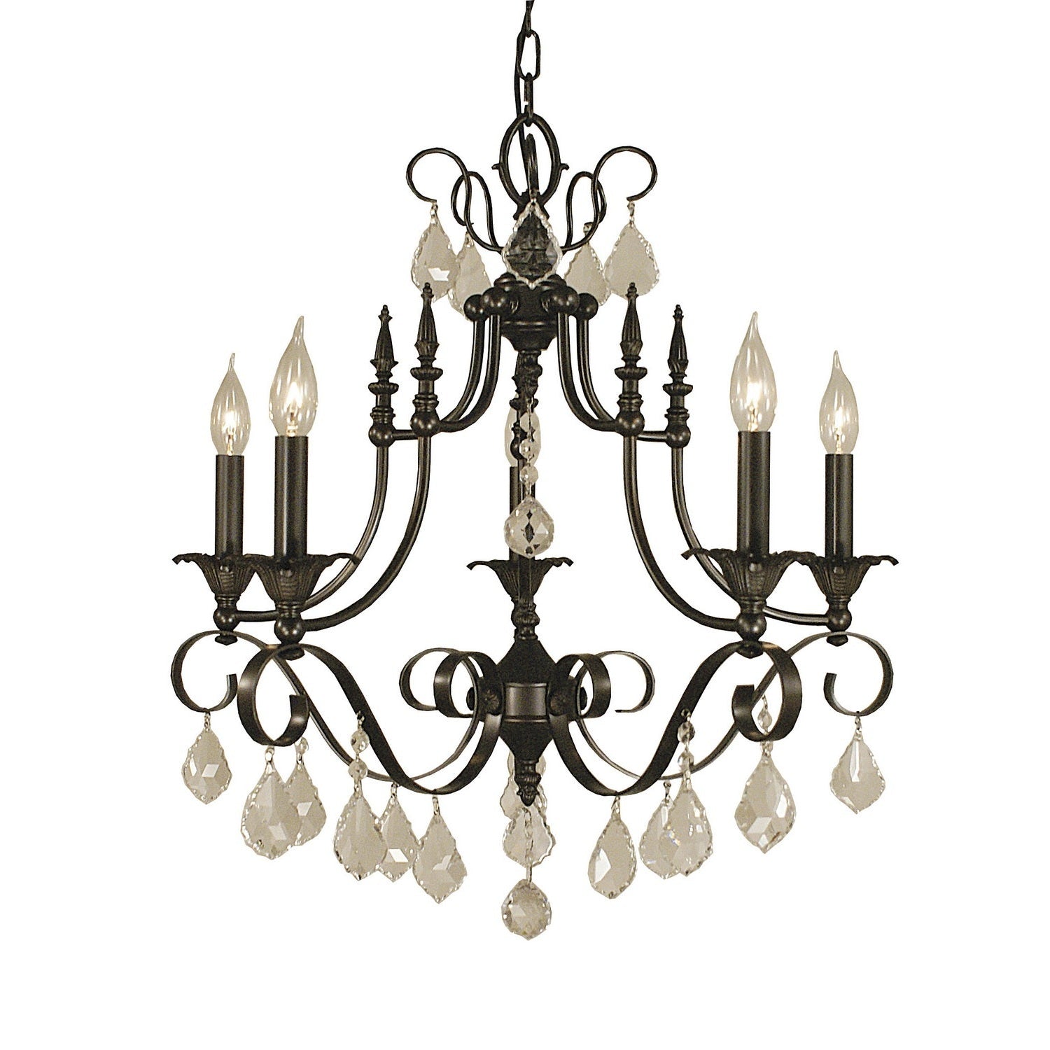 Framburg - 2975 MB - Six Light Chandelier - Liebestraum - Mahogany Bronze