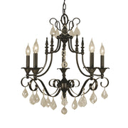 Framburg - 2975 MB - Six Light Chandelier - Liebestraum - Mahogany Bronze
