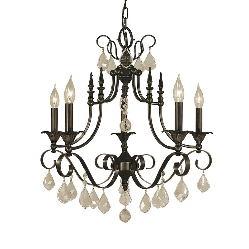 Framburg - 2975 MB - Six Light Chandelier - Liebestraum - Mahogany Bronze