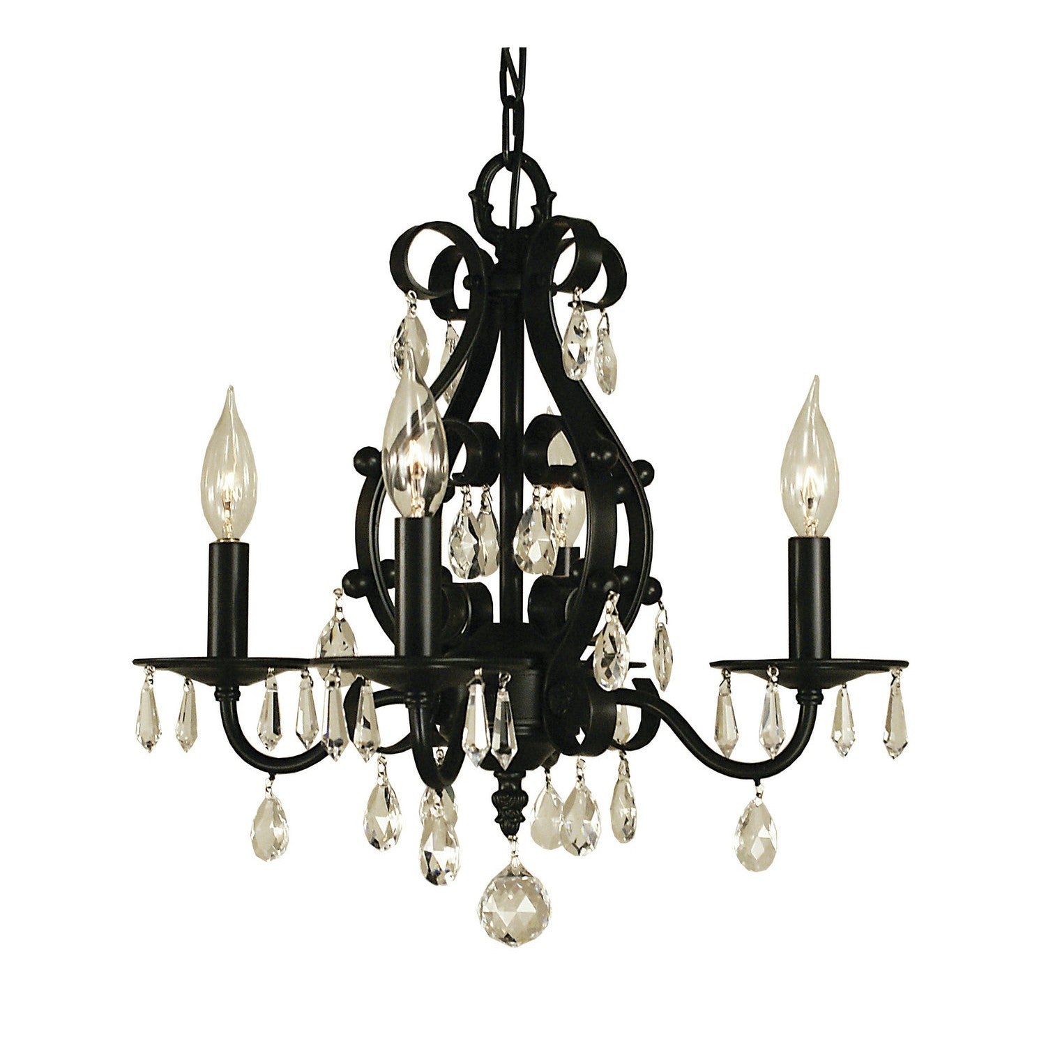 Framburg - 2984 MBLACK - Four Light Chandelier - Liebestraum - Matte Black