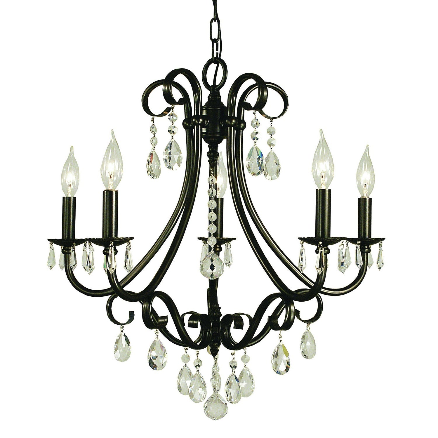 Framburg - 2995 MB - Five Light Chandelier - Liebestraum - Mahogany Bronze