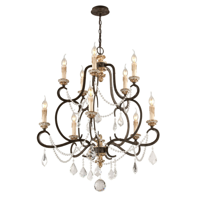 Troy Lighting - F3516-PZ/DG - Ten Light Chandelier - Bordeaux - Parisian Bronze
