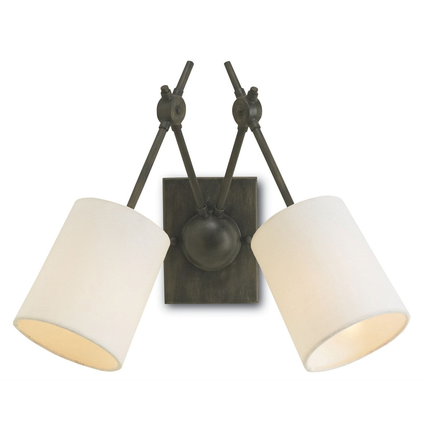 Currey and Company - 5150 - Two Light Wall Sconce - Compass Black Wall Sconce - Black Iron