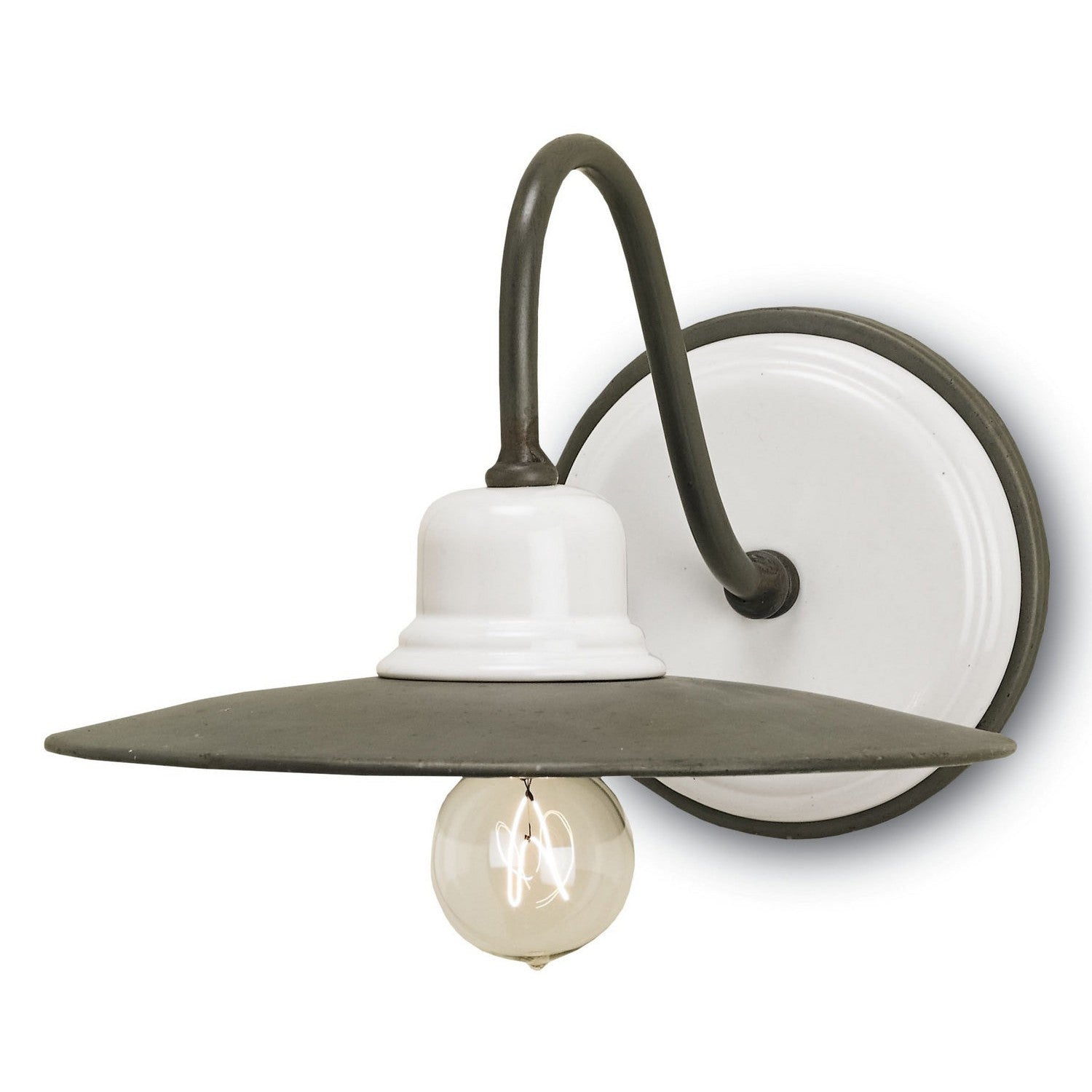 Currey and Company - 5154 - One Light Wall Sconce - Eastleigh Collection - Hiroshi Gray/White