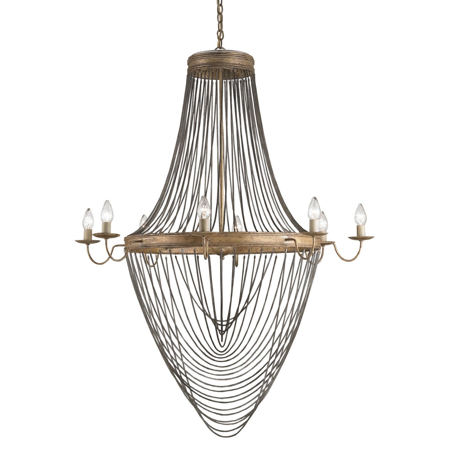 Currey and Company - 9412 - Eight Light Chandelier - Lucien Collection - French Gold Leaf/Iron