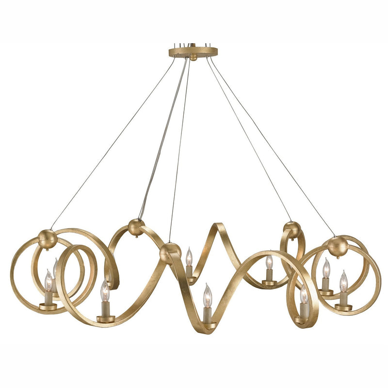 Currey and Company - 9490 - Ten Light Chandelier - Ringmaster Collection - Dutch Gold Leaf