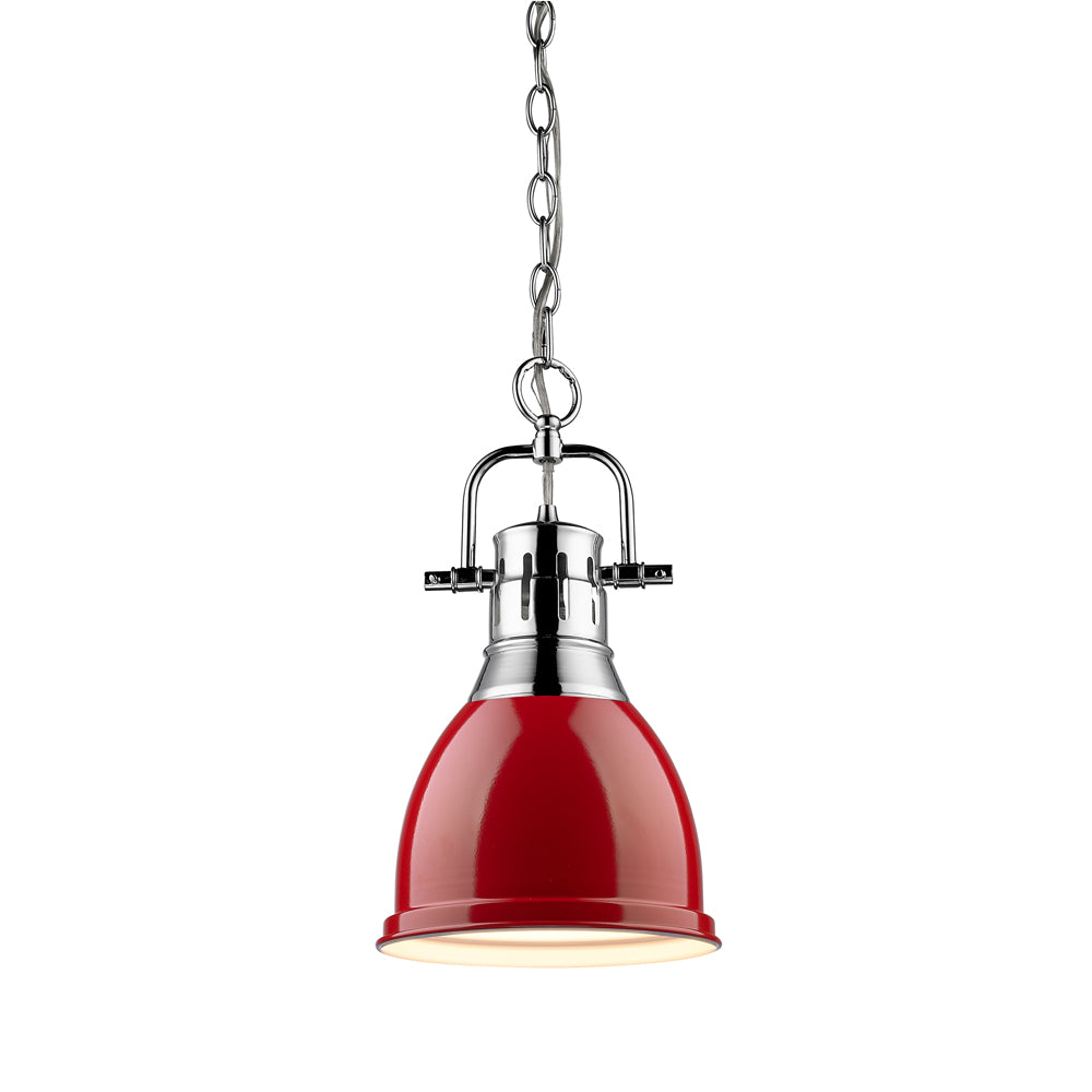 Golden - 3602-S CH-RD - One Light Pendant - Duncan - Chrome