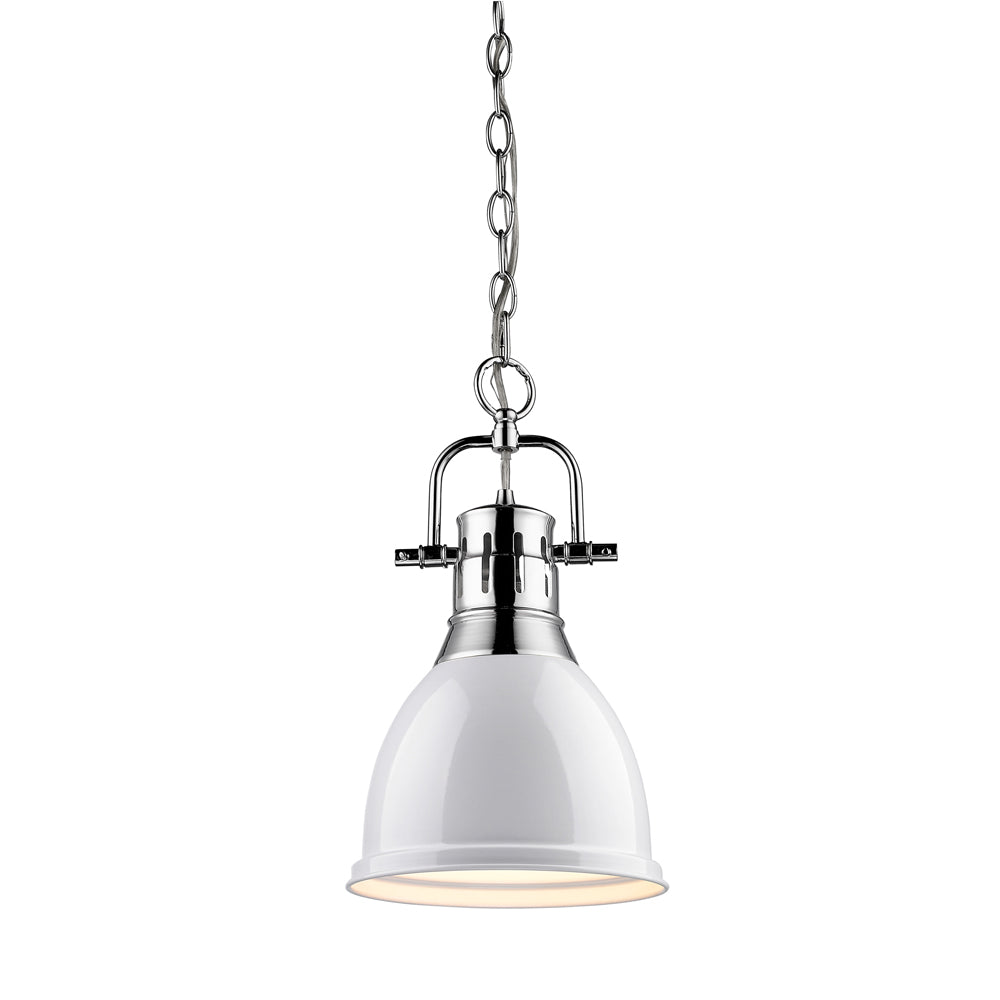 Golden - 3602-S CH-WH - One Light Pendant - Duncan - Chrome