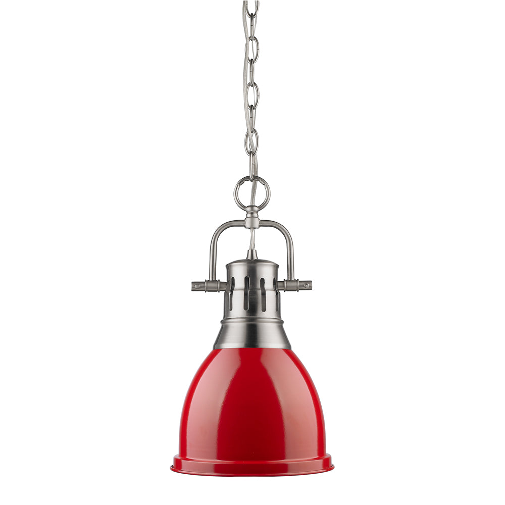 Golden - 3602-S PW-RD - One Light Pendant - Duncan - Pewter