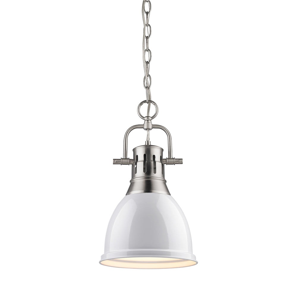 Golden - 3602-S PW-WH - One Light Pendant - Duncan - Pewter