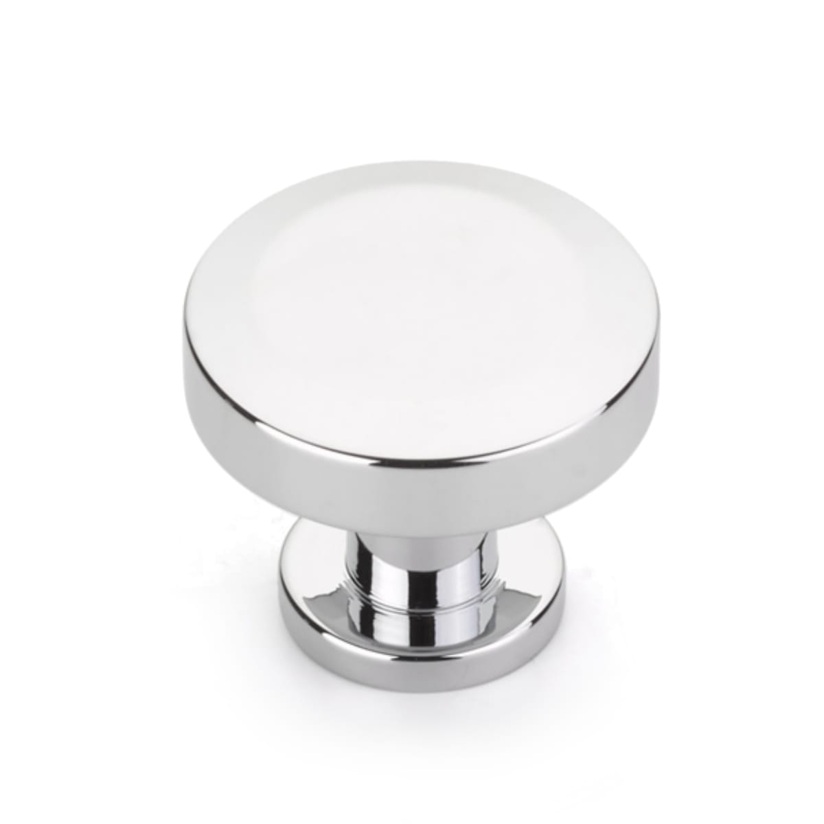 Heathrow 1-1/4" Contemporary Flat Disc Round Beveled Top Solid Brass Luxury Cabinet Knob / Drawer Knob