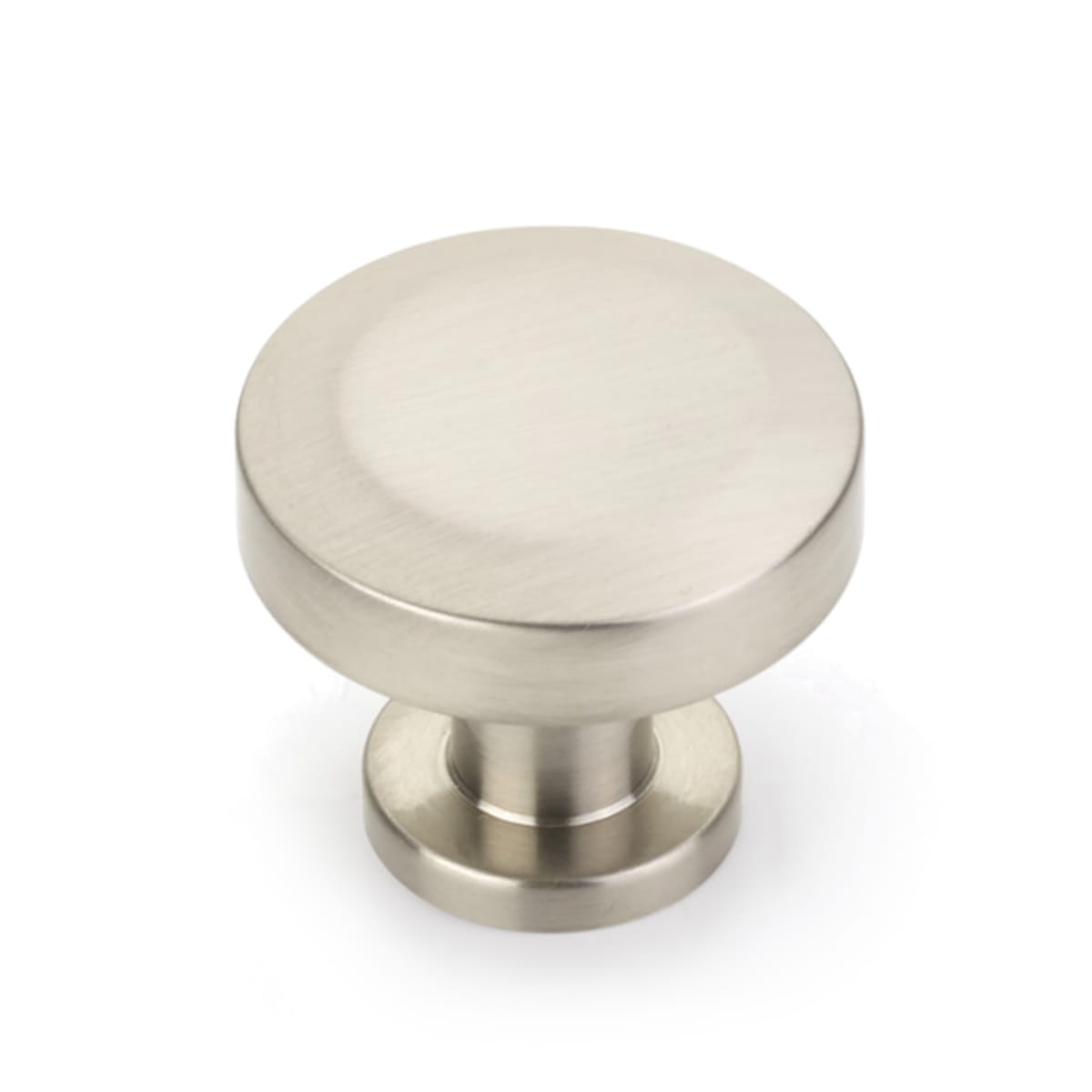 Schaub and Company - 550-BN - Heathrow 1-1/4" Contemporary Flat Disc Round Beveled Top Solid Brass Luxury Cabinet Knob / Drawer Knob in Brushed Nickel