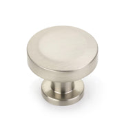 Schaub and Company - 550-BN - Heathrow 1-1/4" Contemporary Flat Disc Round Beveled Top Solid Brass Luxury Cabinet Knob / Drawer Knob in Brushed Nickel