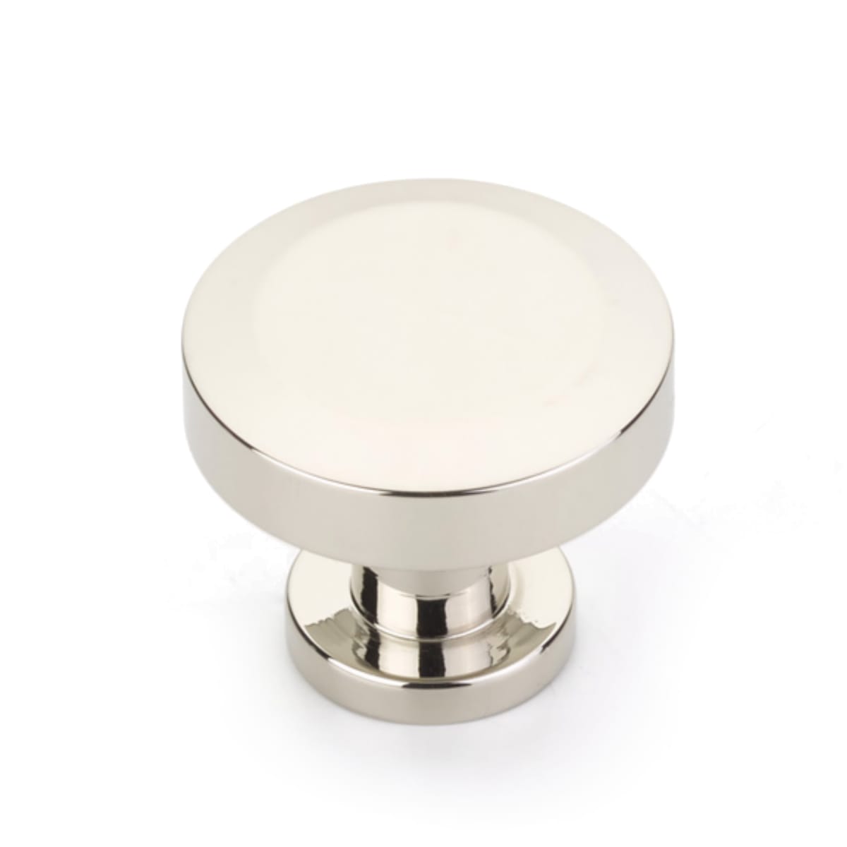 Heathrow 1-1/4" Contemporary Flat Disc Round Beveled Top Solid Brass Luxury Cabinet Knob / Drawer Knob