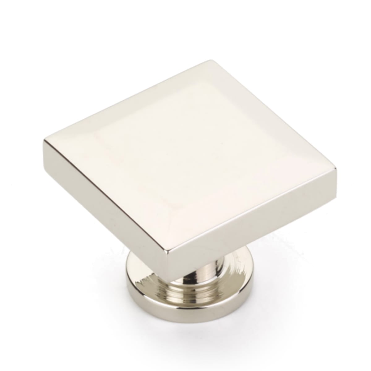 Schaub and Company - 551-PN - Heathrow 1-1/4" Contemporary Square Solid Brass Beveled Top Luxury Cabinet Knob / Drawer Knob in Polished Nickel