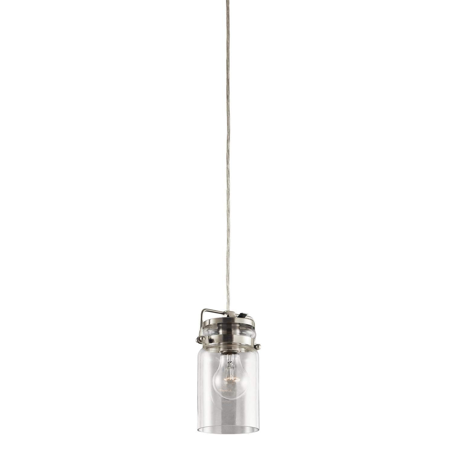 Kichler - 42878NI - One Light Mini Pendant - Brinley - Brushed Nickel