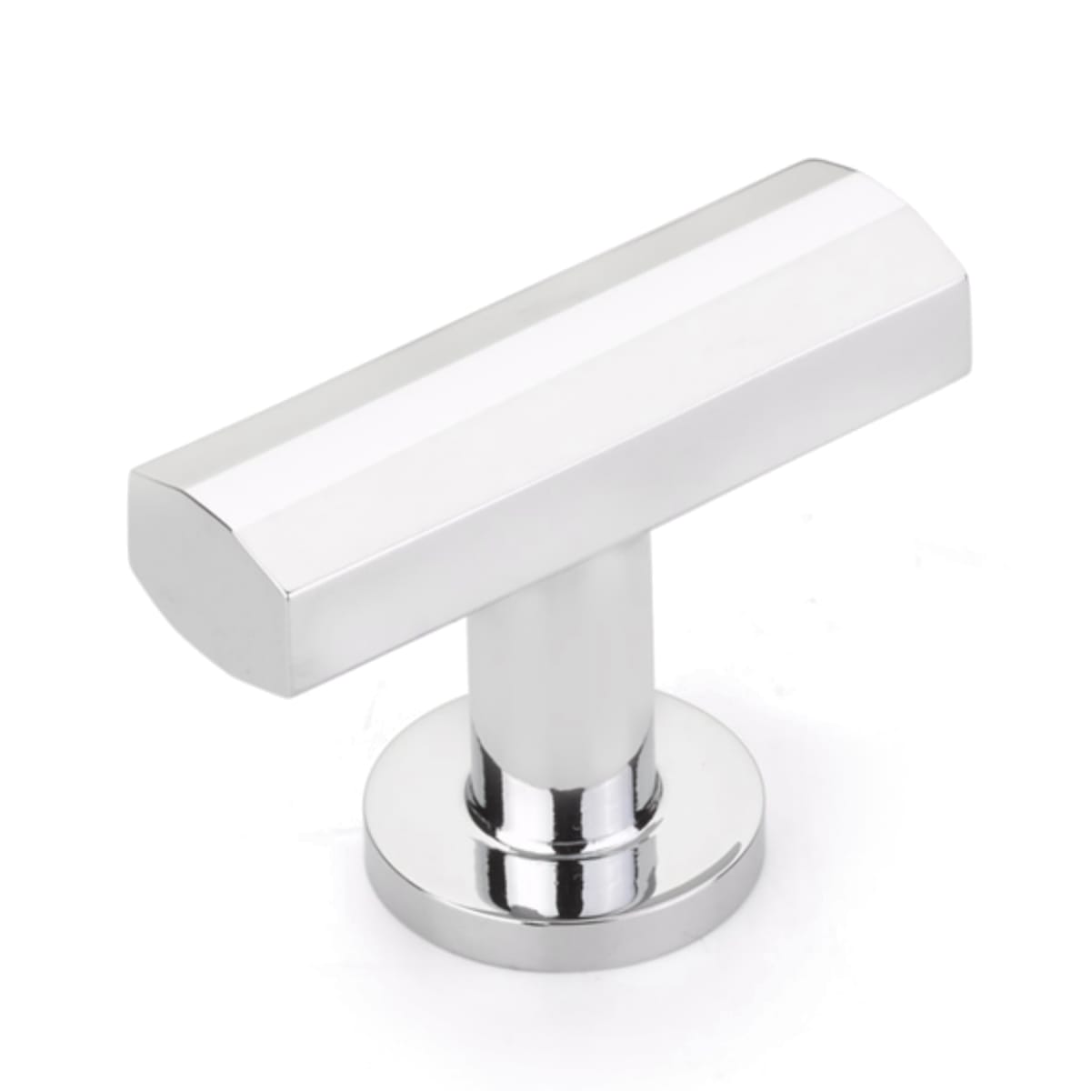 Heathrow 1-3/4" Modern Industrial "T" Bar Solid Brass Faceted Luxury Cabinet Bar Knob / Drawer Bar Knob